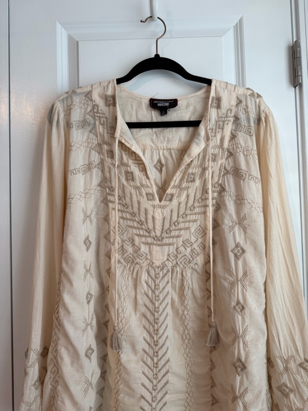 Johnny Was Women’s Charis Embroidered Prairie Blouse Neutral Size XL - Picture 2 of 14